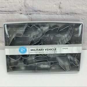 "Military Vehicle" Cookie Cutters 4 Piece Set Truck Fighter Jet Tank Carrier NIP